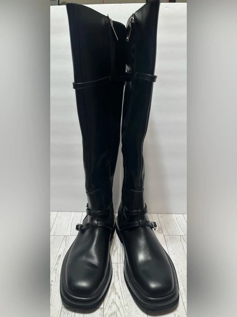 NWT - Sarto by Franco Sarto ‘Ainsley’ Leather Tall Riding Boots, Black, Sz 6
